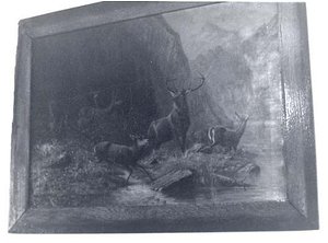 (mountain Landscape With Elk Or Deer), (painting) — Frank Harold Hayward