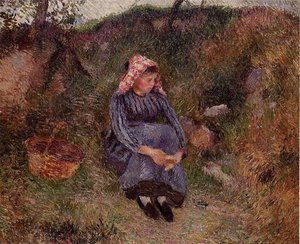 La Joven Campesina Sentada — Camille Pissarro