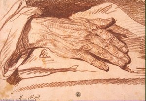 Study Of A Man's Hand With Its Palm Down — Jean-baptiste Greuze, Rococo