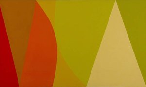 Blue Curve, Yellow Circle (polyptych, Panel 4 Of 6) — Susan Allen