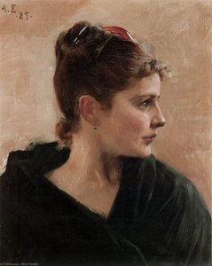 Edelfelt Albert Portrait Of A Young Lady — Albert Edelfelt, Academic Realism