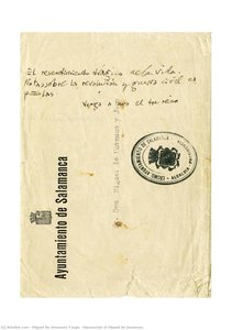 Manuscript of Miguel de Unamuno