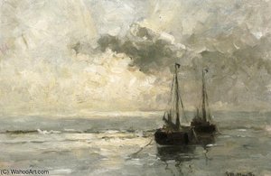 In The Surf At Sunset — Gerhard Arij Ludwig Morgenstje Munthe