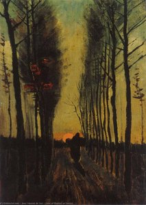 Lane Of Poplars At Sunset — Joos Vincent De Vos