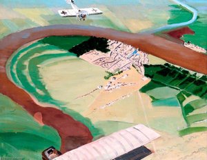 Siege Of Kut El Amara Seen From The Air British 'maurice Farman' Aeroplane Approaching, Attacked By Enemy 'fokker' — Richard Carline