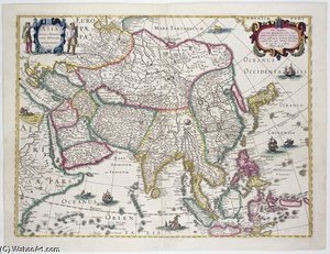 General Map Including Arabia, Japan, The Korean Peninsula