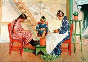 Splitting Peas — Carl Larsson