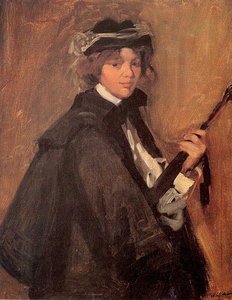 Girl In A Black Cape — William James Glackens