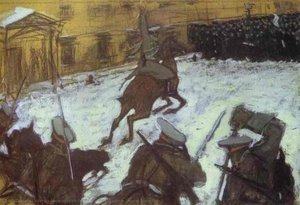 Soldiers, Soldiers, Heroes Every One — Valentin Alexandrovich Serov, Impressionism