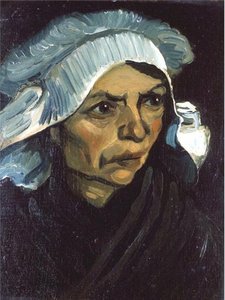 Head Of A Peasant Woman With White Cap 5 — Vincent Van Gog, Post-impressionism