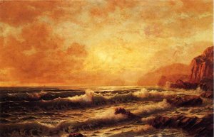 Rocky Coast At Sunset — William Trost Richards, Romanticism