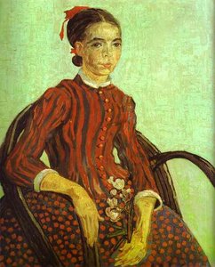 La Mousmé, Seated In A Cane Chair — Vincent Willem Van Gogh, Post-impressionism