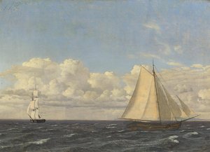 A Cutter And A Brig At Sea. — Кристофер Вильгельм Эккерсберг