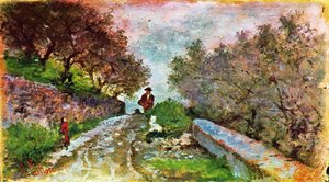 Road Between Trees, Loops — Giovanni Fattori