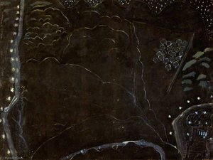 Black, Night Landscape with Cars