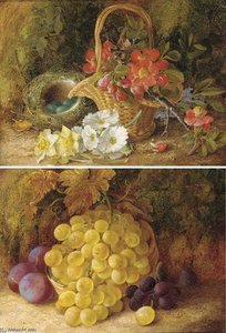 May Blossom In A Wicker Basket — Vincent Clare