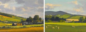 Cross Bog, Glen Clova, Angus, Scotland and Airlie Monument, The Holl , Glen Prosen, Angus, Scotland A Pair of Paintings