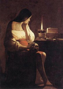 Magdalena Im Nachtlicht — Georges De La Tour, Baroque Painting
