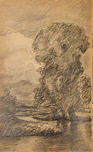 Tree By Stream — John Ottis Adams, Hudson River School