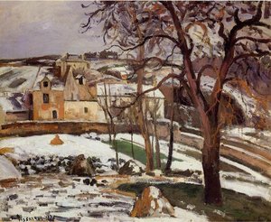The Effect Of Snow At L'hermitage, Pontoise — Camille Pissarro