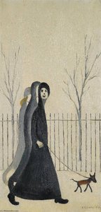 Three Women And A Dog — Laurence Stephen Lowry
