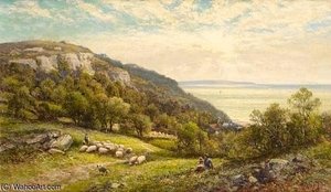 A Country Meadow Overlooking The Coast — Alfred I Glendening