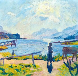 Morning Sun On The Lake Sils — Giovanni Giacometti