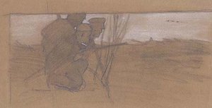 Sketch Of Hunting Scene — Nicholas Roerich