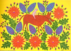 Lamd Has Harnesed A Wolf — Maria Primachenko
