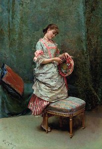 Aline Holding A Hat — Raimundo De Madrazo Y Garreta