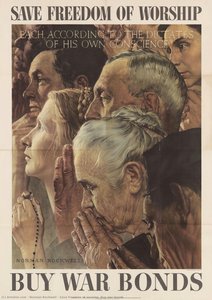 Save Freedom Of Worship. Buy War Bonds. — Norman Rockwell, Contemporary Realism