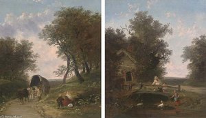A Rest By The Wayside; And Feeding The Ducks