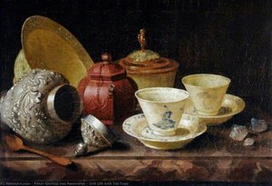 Still Life With Tea Cups — Pieter Gerritsz Van Roestraten