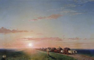 Ox Train On The Steppe — Ivan Konstantinovich Aivazovsky