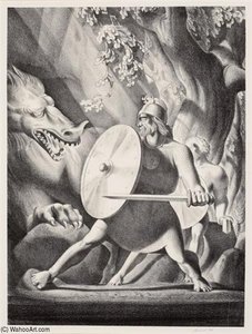 Beowulf And The Dragon — Rockwell Kent