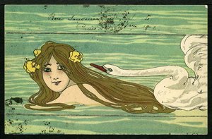 Leda And The Swan — Raphael Kirchner, Art Nouveau