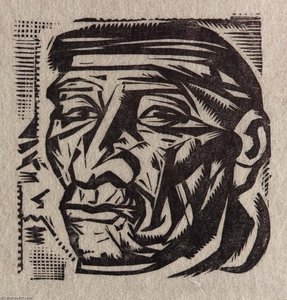 Head Of An Indian Facing Right — Howard Cook