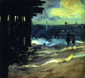 Rockaway Beach With Pier — Alfred Henry Maurer