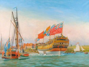 Launch Of The 'agamemnon', Buckler's Hard, 1781 — Harold Wyllie