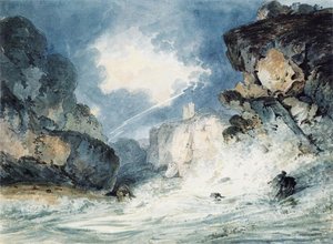 Dunnottar Castle Scotland In A Thunderstorm (after James Moore) — Thomas Girtin