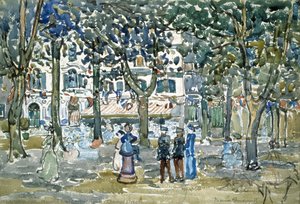 Champs Elysées — Maurice Brazil Prendergast, Impressionist Landscape