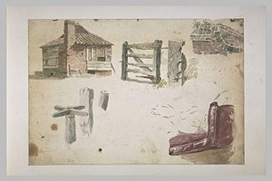 Study (building Brick, Fence, Wall, Carousel, Chair) — Richard Parkes Bonington