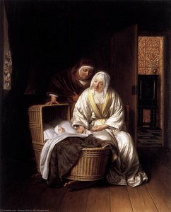 Two Women By A Cradle — Samuel Dirksz Van Hoogstraten