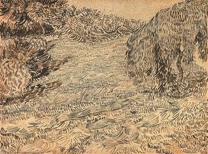 Newly Mowed Lawn With Weeping Tree — Vincent Willem Van Gogh, Post-impressionism