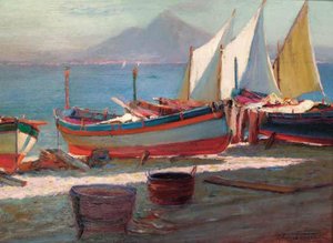 Boats Near The Bay Of Naples