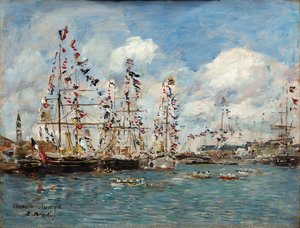 Boats Decorated with Flags in the Port of Deauville (Bateaux pavoisés dans le bassin, Deauville)