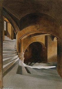 The Staircase In Fyvie Castl — James William Giles