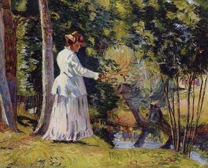 Madame Guillaumin Fishing — Ferdinand Guillaumin, Impressionism