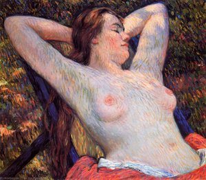 The Model's Siesta — Theo Van Rysselberghe, Pointillism