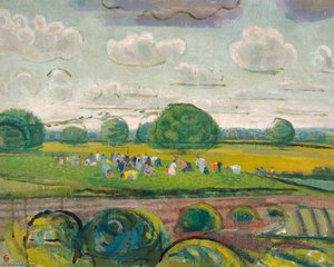 Pea Picking At Rippers Cross Farm — Evelyn Mary Dunbar
